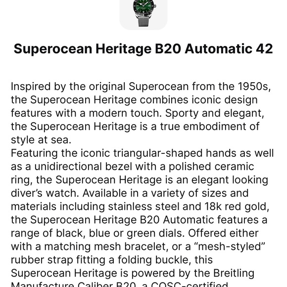 Almost brand new! Breitling Superocean Heritage 2 - emerald green dial 42mm - Picture 10 of 11